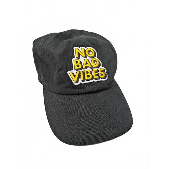 No Bad Vibes Black Baseball Hat Cap - Picture 1 of 5